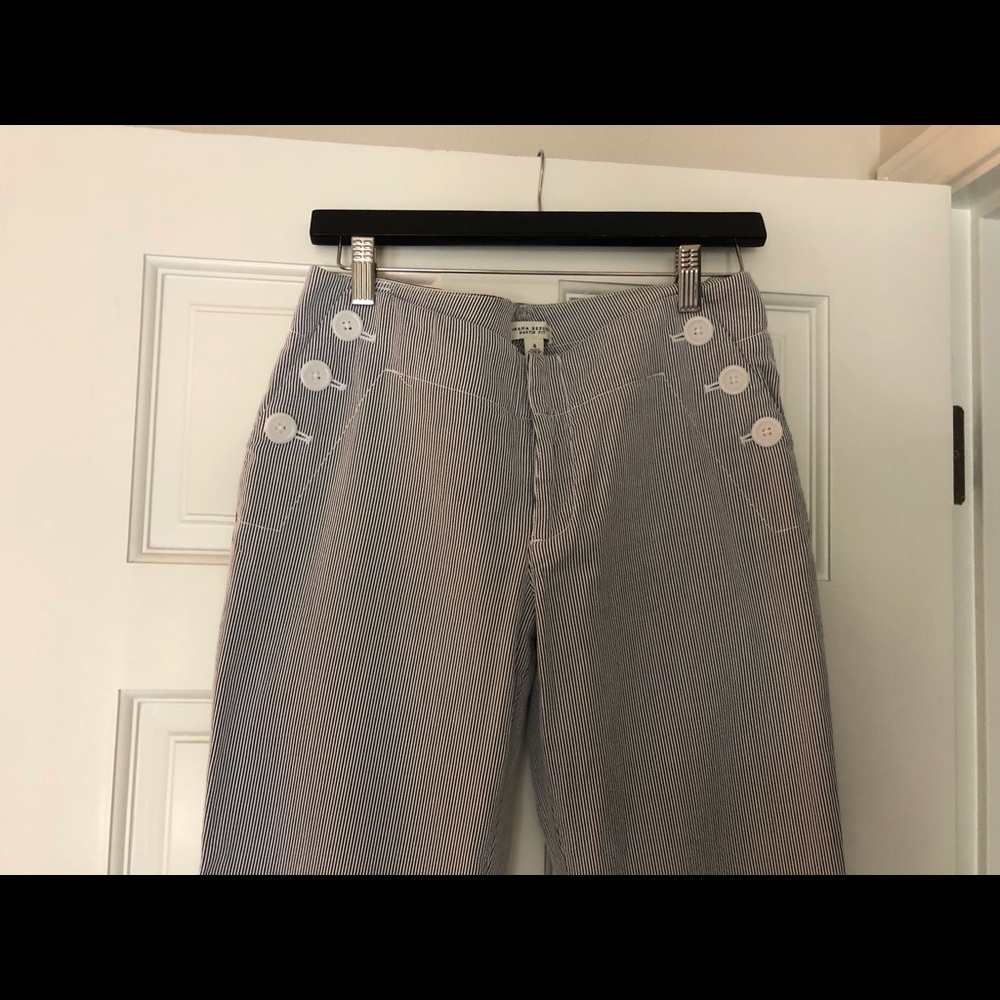 Cotton striped sailor pant